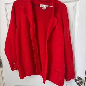 Vintage Alison Craig cherry red cardigan